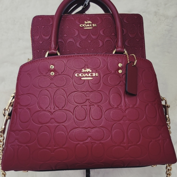 SALE 1 DAY Coach 2 PCS SET Signature Leather Bag Wallet NWT - Picture 16 of 16